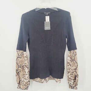 NWT Fate Ribbed Woven Sleeve Sweater